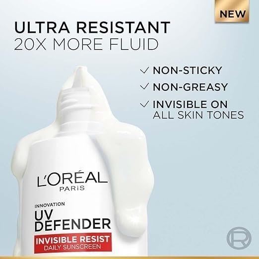 L'Oréal Paris Sunscreen, Non-Greasy, Brightening Sunscreen With Niacinamide, UVA & UVB Protection, With SPF 50 PA+++, Bright & Clear, UV Defender Serum Protector, 50 ml - Image 3