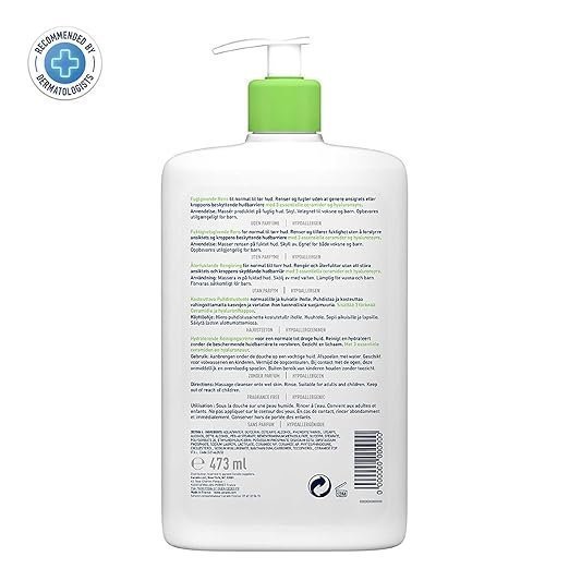 CeraVe Hydrating Cleanser For Normal To Dry Skin (473ml) - Non-Foaming Face Wash with Hyaluronic Acid And Ceramides | Non-Comedogenic, Non-Irritating And Fragrance-Free Cleanser - Image 2