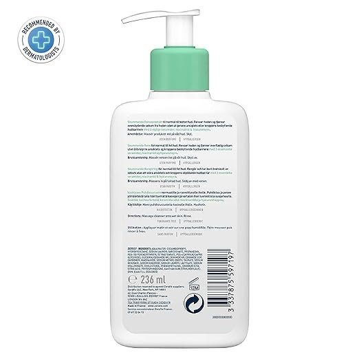 CeraVe Foaming Cleanser For Normal To Oily Skin (236ml) - Dermatologist-Developed Facewash | Non-Comedogenic And Fragrance-Free Cleansers For Acne-Prone Ski - Image 4