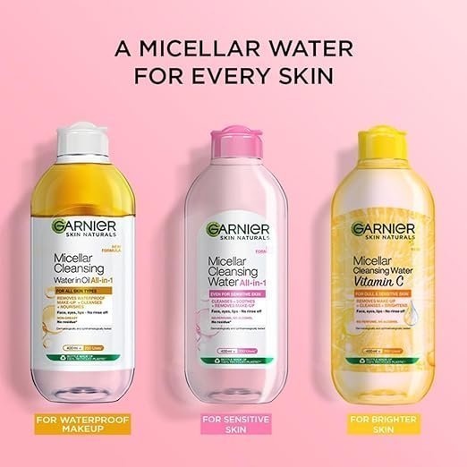 Garnier Micellar Cleansing Water For Sensitive Skin | Make-Up Remover & Cleanser - Removes makeup, dirt & impurities & Hydrates Skin | Just Pour, Press & Swipe | 400ml - Image 4