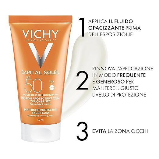 Vichy Ideal Soliel Spf 50 Mattifying Face Fluid Dry Touch 50ml - Image 3