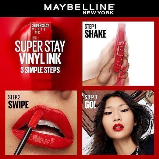 Maybelline High-Glossy New York Superstay Vinyl Ink Liquid Lipstick Lippy Instant Shine & Transfer Proof. Last Up To 16Hr, Enriched With Vitamin E & Aloe | 4.2Ml - Image 3