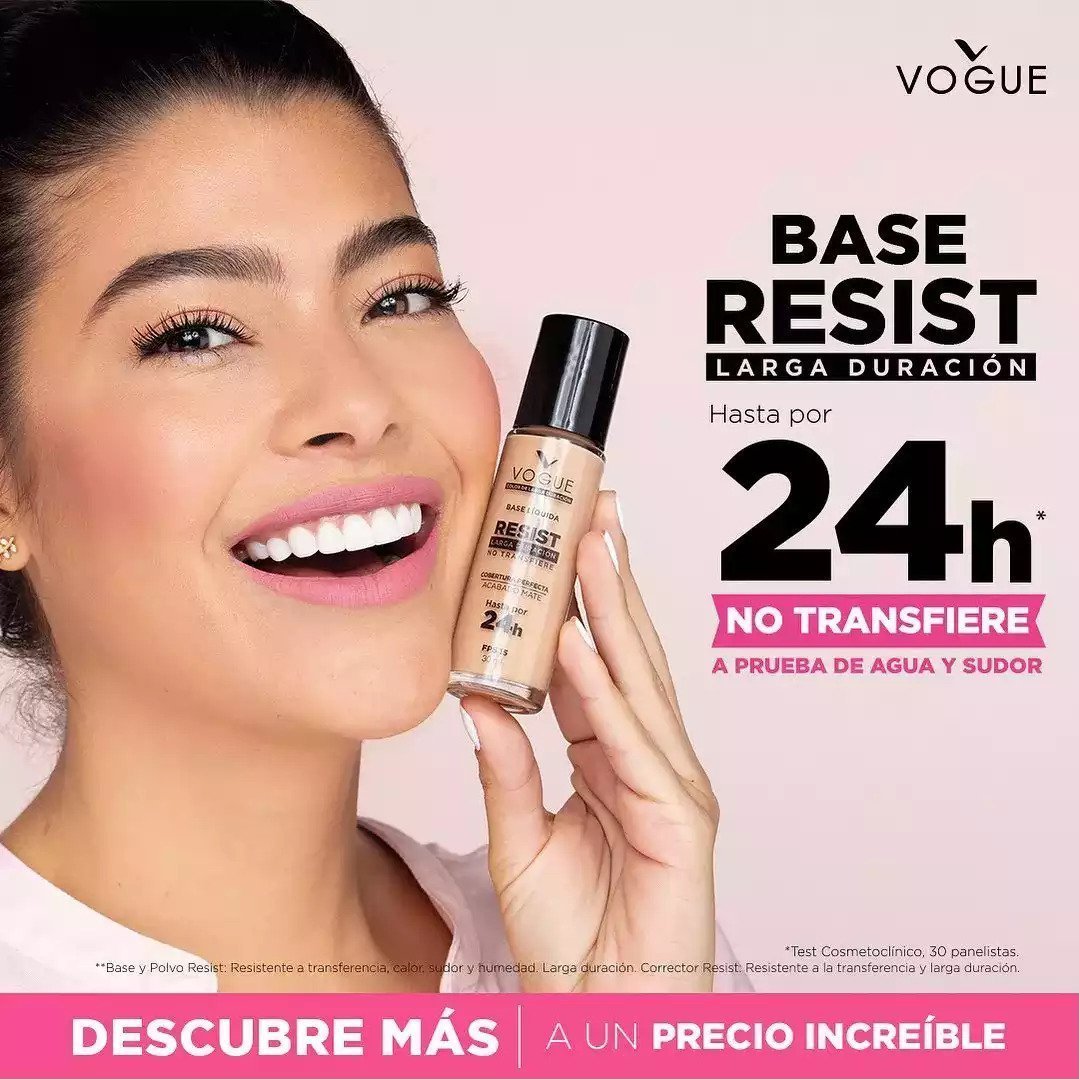 Vogue Base de Maquillaje Líquida Resist Glamour 06 – 30H, 30ml - Image 4