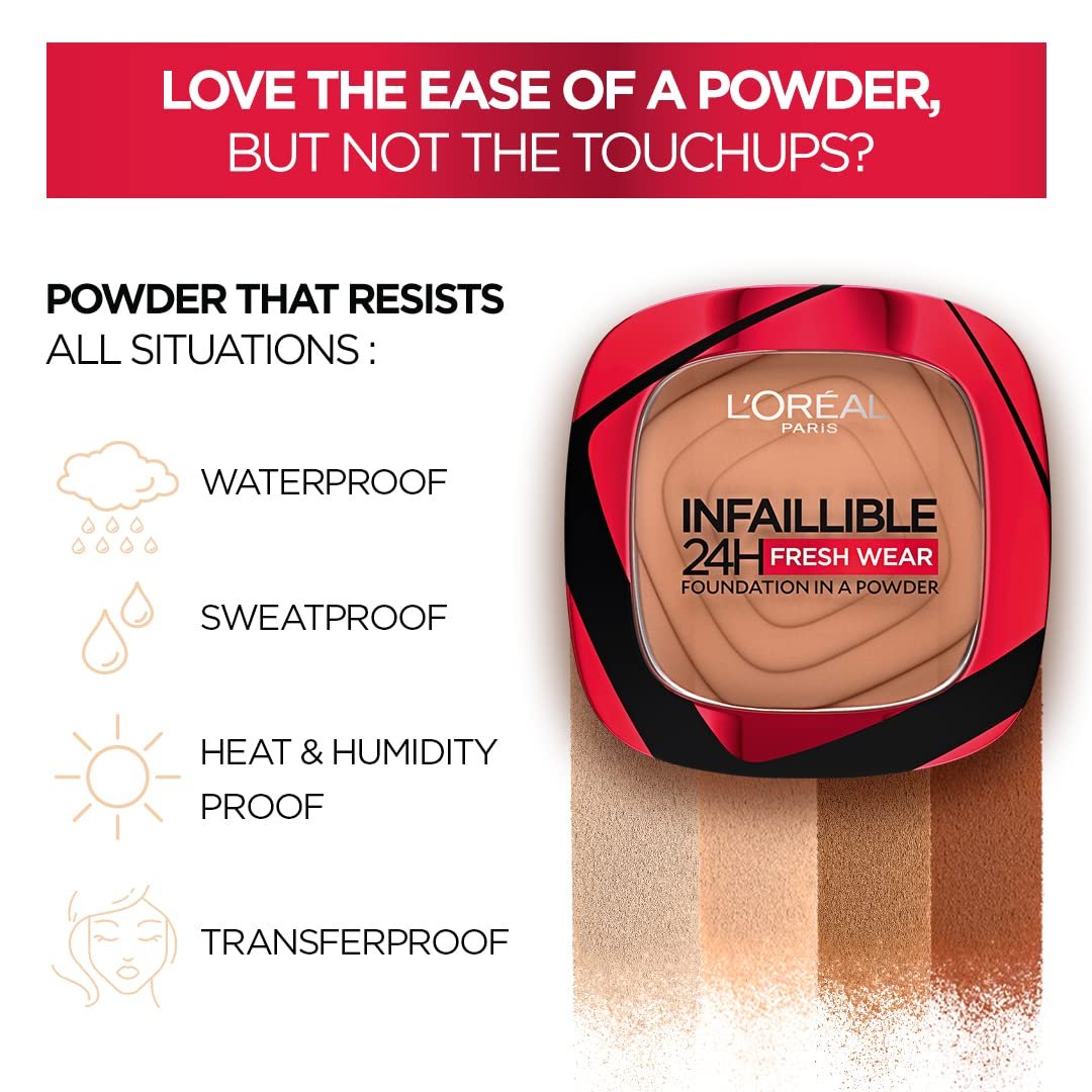 L'Oreal Paris Infallible 24H Fresh Wear Foundation in a Powder - Image 4