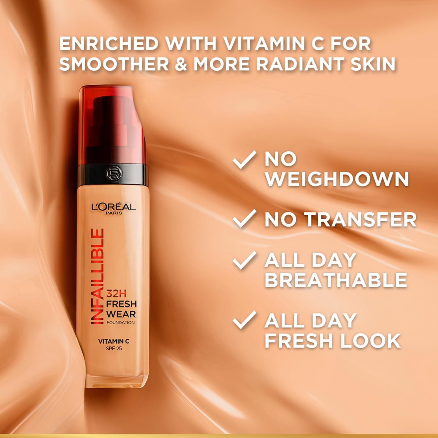 L’Oréal Paris Infallible 32H Fresh Wear Foundation, Luminous Coverage - Image 3